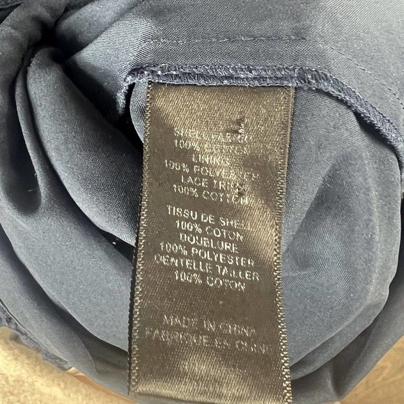 Rebecca Taylor Navy Crochet Lace Dress Size 2 Flutter Sleeve Cocktail - Picture 11 of 11